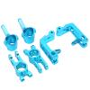 Cerlyiont RC Steering Knuckle Set, Front and Rear Replacement Knuckles, C-Hub Carriers, for Unlimited 94762 1/8 RC Car, Blue Aluminum Alloy view 4