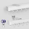 Aluminum Curtain Track, Ceiling or Wall Mount, Single Track for Curtains and Room Dividers, White, 4.6 m/15.1 ft view 1