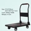 Sturdy Foldable Plastic Platform Cart with Quiet Wheels and Folding Handle for Offices, Bookstores, and Libraries view 2