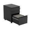 Mobile Metal Filing Cabinet with 3 Lockable Drawers for Under-Desk Use, Fully Assembled with Casters, Black view 1
