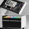 Mobile Metal Filing Cabinet with 3 Lockable Drawers for Under-Desk Use, Fully Assembled with Casters, Black view 3