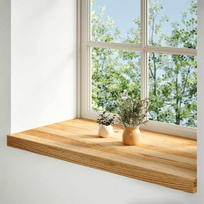 Mengtu Window Sills, 2 Pieces, Light Brown, 90 x 40 x 2 cm, Solid Oak, Model 4009159