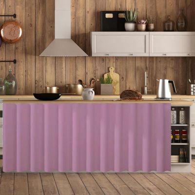 Wokuaile Cabinet Curtain, Dustproof Self-Adhesive Curtain for Shelves and Cabinets, Light Purple, W120 x H100 cm