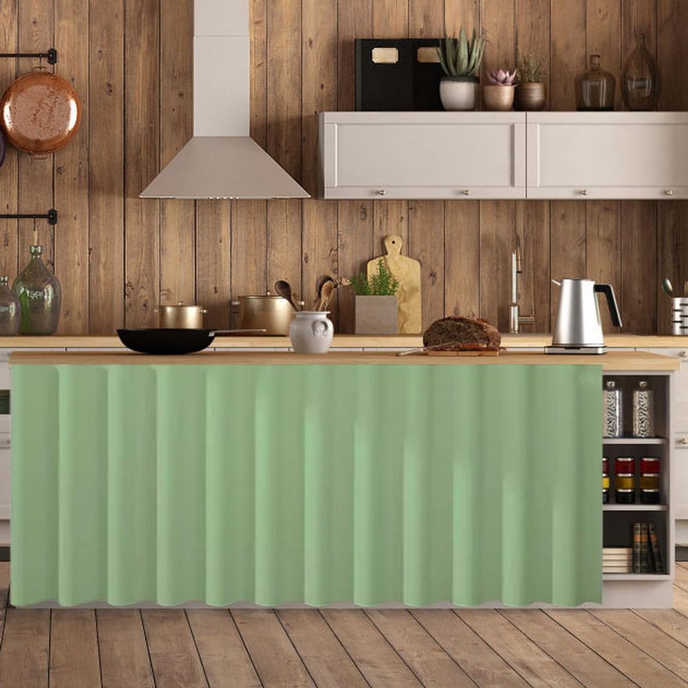 Wokuaile Cabinet Curtain, Dust-Resistant Self-Adhesive Curtain, Light Green, W70 x H50 cm