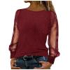 Guhmomh Women's Sequin Glitter Top, Long-Sleeve Festival Blouse, 80s Tunic, Wine, S view 1