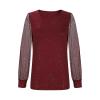 Guhmomh Women's Sequin Glitter Top, Long-Sleeve Festival Blouse, 80s Tunic, Wine, S view 3