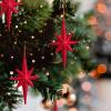 2-Piece Hanging Christmas Star Decor, Glittering Star Ornaments for Christmas Tree, Indoor and Outdoor Use, Red view 4