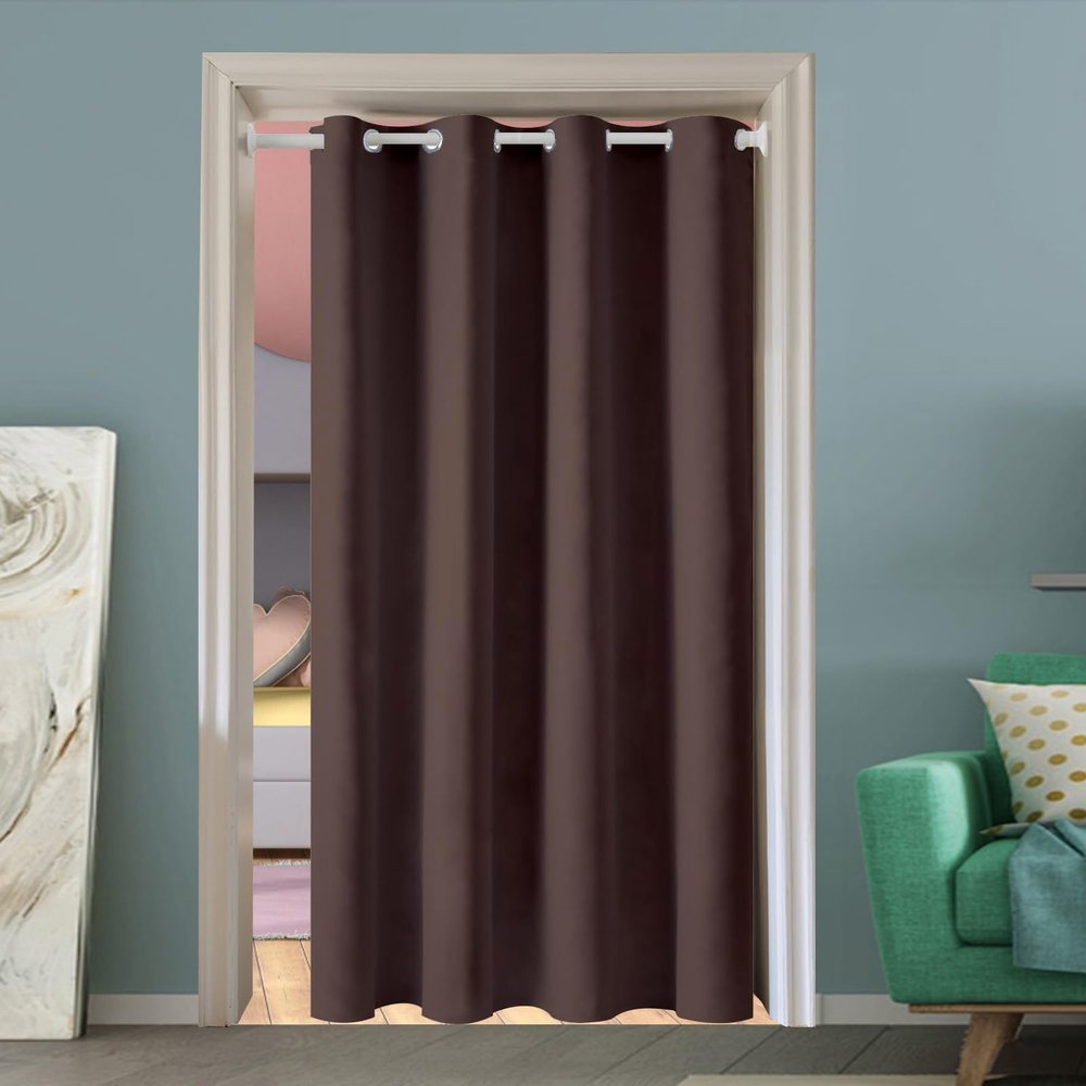 LONGCAO Thermal Blackout Curtain 270 x 190 cm, Heat-Insulating, Grommet Top, 1 Panel, Brown
