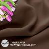 LONGCAO Thermal Blackout Curtain 270 x 190 cm, Heat-Insulating, Grommet Top, 1 Panel, Brown view 3