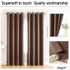 LONGCAO Thermal Blackout Curtain 270 x 190 cm, Heat-Insulating, Grommet Top, 1 Panel, Brown view 4