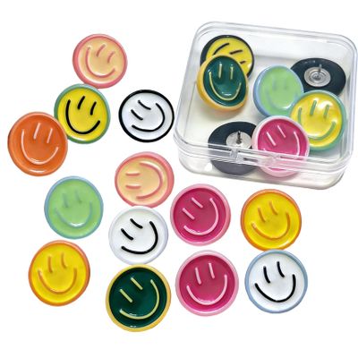20 Smiley Push Pins for Bulletin Boards, Decorative Thumbtacks