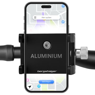 Bergsteiger Aluminum Phone Mount for Bicycles & E-Bikes, 360° Rotating
