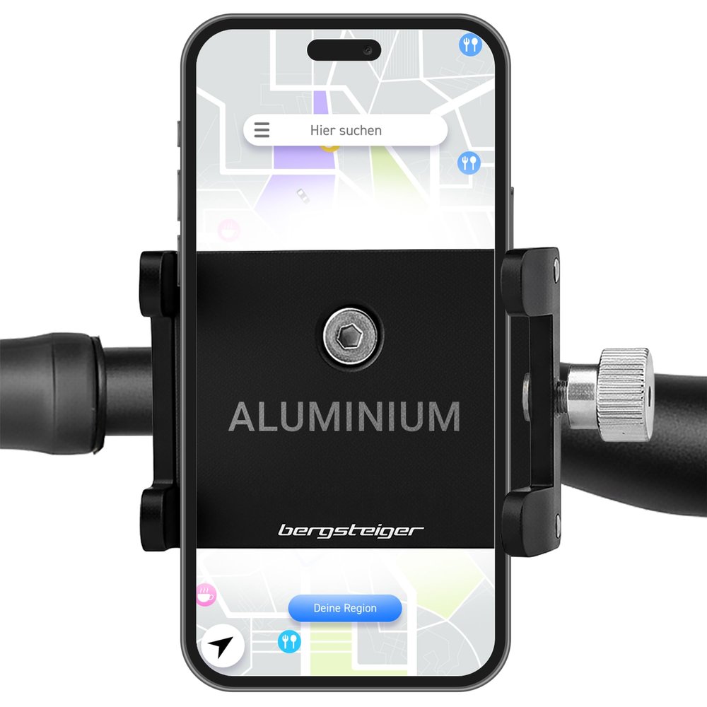 Bergsteiger Aluminum Phone Mount for Bicycles & E-Bikes, 360° Rotating
