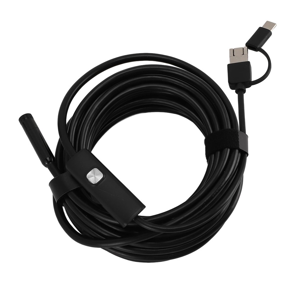 SIXRUN USB-C Endoscope Camera, 1200P HD Endoscope with Adjustable LED Light for Industrial Inspections, PVC Material