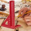 Fafeims 3D Multi-Angle Aluminum Alloy Measuring Ruler for Accurate Woodworking, Square Marking at 22.5° and 90°, Red view 3