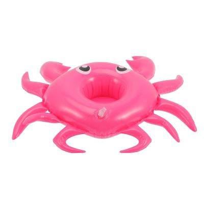 BESPORTBLE Inflatable Drink Holders, Easy to Inflate, PVC, Stable in Water, 4-Piece Set with Fun Cartoon Designs for Summer Vacations and Hawaiian Parties