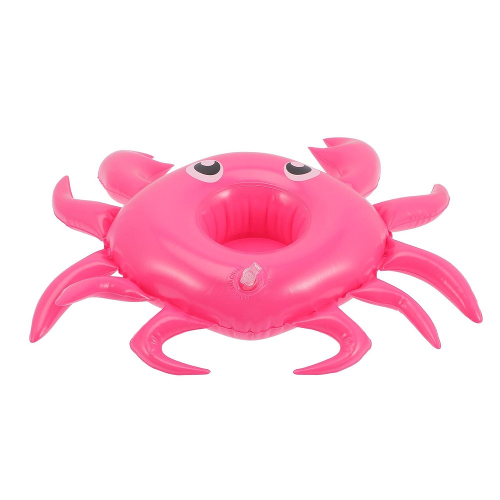 BESPORTBLE Inflatable Drink Holders, Easy to Inflate, PVC, Stable in Water, 4-Piece Set with Fun Cartoon Designs for Summer Vacations and Hawaiian Parties