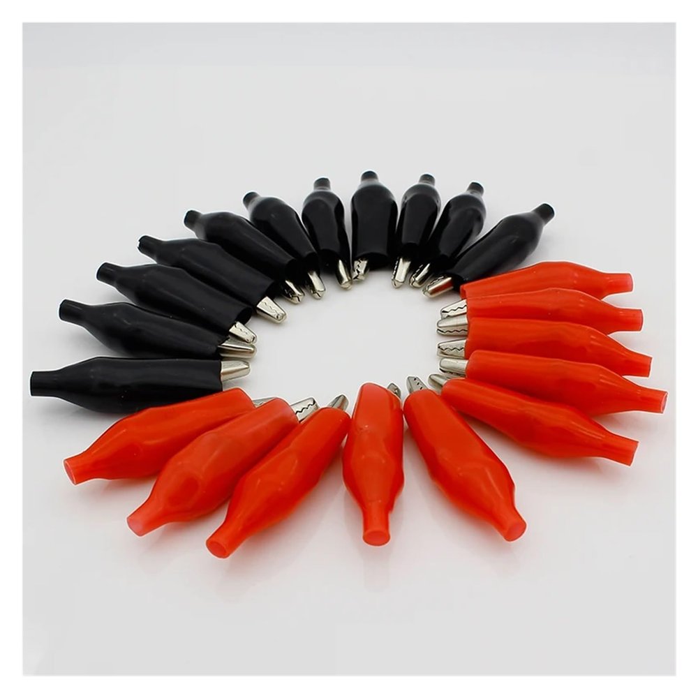 ANNBCDL 20-Pack 45 mm Metal Alligator Clips, G98-Compatible, Red/Black