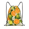 Orange Blossom Drawstring Gym Bag with Adjustable Cords view 1