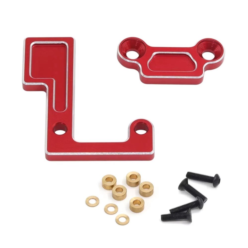 RC Upgrade Accessory for Tamiya TT-02 Series TT-02D TT-02B TT-02S 1/10 Metal Main Shaft Bearing Holder Gear Mount Set TATT-074 (Red)