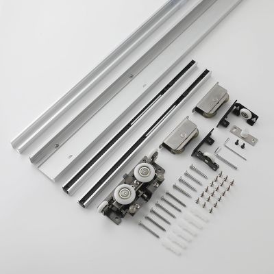 Complete Concealed Sliding Door Hardware Kit with Soft-Close, 36/48/52/54/60 in Rail, 66 in Bypass System