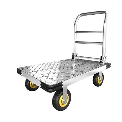 Lijiaxiuyc-101 Heavy-Duty Folding Flatbed Cart, 6-Inch Casters