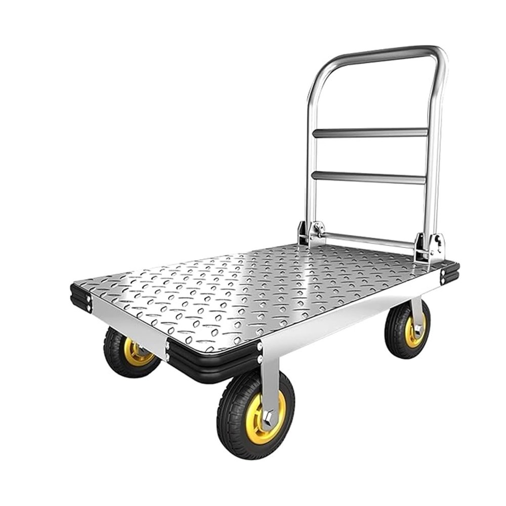 Lijiaxiuyc-101 Heavy-Duty Folding Flatbed Cart, 6-Inch Casters