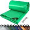 Green Tarpaulin with Eyelets, 1 x 2.4 m, UV-Stabilized, Double-Coated and Waterproof view 1