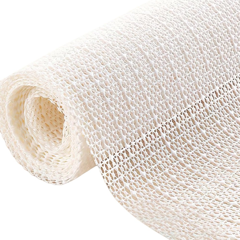 Non-Slip Rug Pad 75 x 185 cm, Plasticizer-Free PVC, Cream
