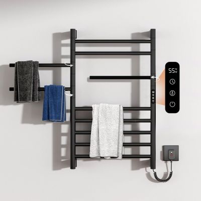 Electric Towel Warmer, 250 W, Thermostat & Timer, 180° Swivel