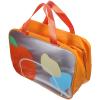 GANAZONO Compact Orange PU Toiletry Bag with Zipper view 1