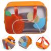 GANAZONO Compact Orange PU Toiletry Bag with Zipper view 3