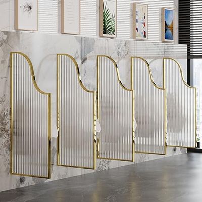 LWJSOCP Tempered Glass Urinal Partition for Public Hotel Men's Restrooms