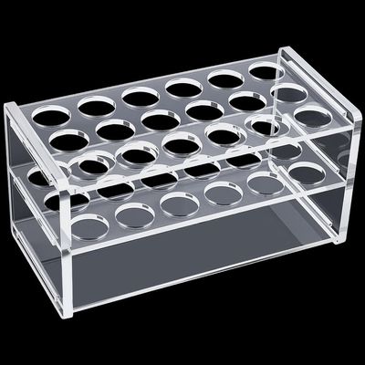 craspire Transparent Acrylic Test Tube Rack, 10/15 mL, 18 Holes, 17 mm, 3-Tier