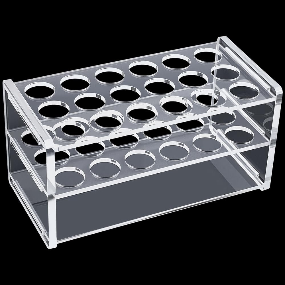craspire Transparent Acrylic Test Tube Rack, 10/15 mL, 18 Holes, 17 mm, 3-Tier