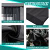 NINGBAI Voile Curtains with Pencil Pleat Tape, 185 x 160 cm, Black view 4