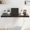HETFTJN Solid Oak Tabletop, 100 x 60 cm, 2–6 cm Thick, Dark Brown, Live Edge view 1