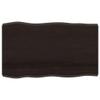 HETFTJN Solid Oak Tabletop, 100 x 60 cm, 2–6 cm Thick, Dark Brown, Live Edge view 2