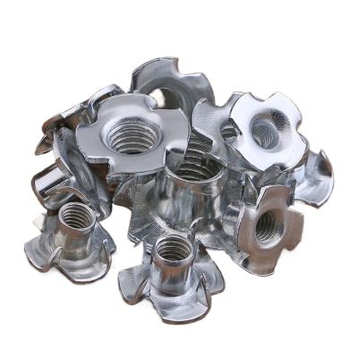 4-Prong T-Nuts, 20-Pack, M3/M5/M6/M8/M10/M12, Zinc-Plated, M5
