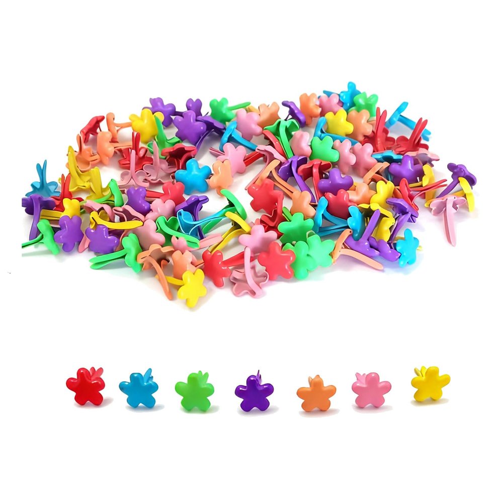 leersao 100 Mini Flower Brads