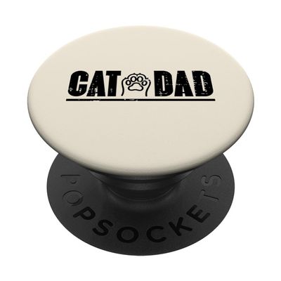 Cat Paw, Cute Kitten, Dad, Animal Lover Men's PopSockets Adhesive PopGrip