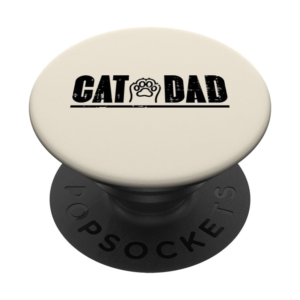 Cat Paw, Cute Kitten, Dad, Animal Lover Men's PopSockets Adhesive PopGrip