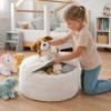 ELOVIA Stuffed Animal Storage Bean Bag Cover, Corduroy, Unfilled view 1