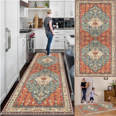 Runner Rug for Hallway and Kitchen, Non-Slip, Washable, 80 x 350 cm