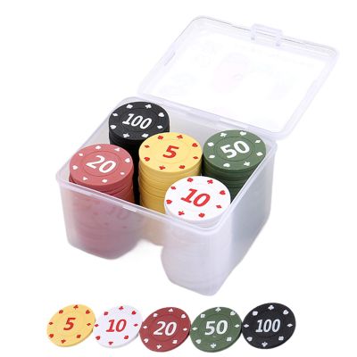 Poker Chips with Denominations - 100 Numbered Pieces