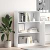 Owoxanthellate White Bookshelf 80 x 24 x 109 cm, Freestanding Wood-Panel Shelf with Modern Design view 1