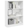 Owoxanthellate White Bookshelf 80 x 24 x 109 cm, Freestanding Wood-Panel Shelf with Modern Design view 4