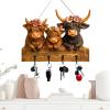 Generic Wall-Mounted Key Holder Rack, 4 Hooks, Space-Saving, 2D Flat view 1
