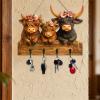 Generic Wall-Mounted Key Holder Rack, 4 Hooks, Space-Saving, 2D Flat view 3