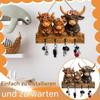 Generic Wall-Mounted Key Holder Rack, 4 Hooks, Space-Saving, 2D Flat view 4